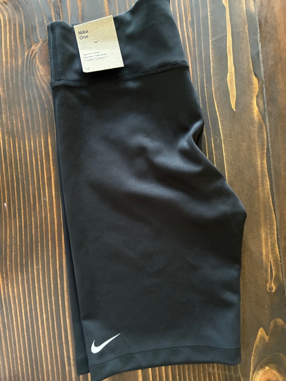 Nike Black Cycling Shorts with White Swoosh